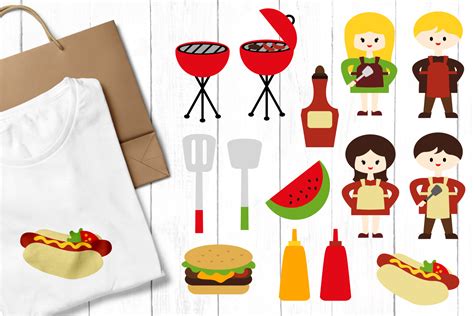 Summer Bbq Party Clip Art Illustrations Bundle