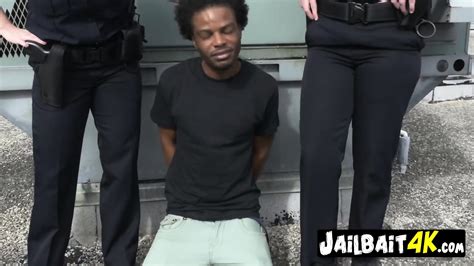 Interracial Threesome Outdoors With A Black Dude With Massive Cock And Two Horny Cops With Fat