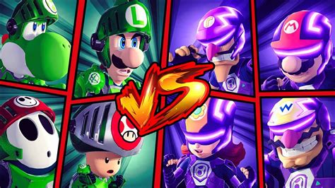 Team Luigi Green Machine Warriors Luigi Yoshi Shy Guy Toad Vs Team