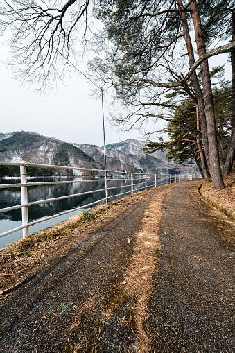 Winter Scenery At Lake Aoki In Nagano Prefecture Japan Stock Photo