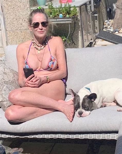 Sharon Stone 62 Stuns As She Poses In A Bikini By The Pool In MF Doom