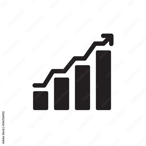 increasing bar chart increasing diagram filled vector icon modern