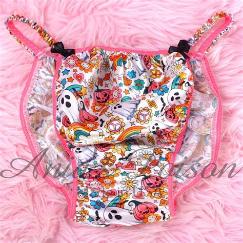 Satin Panties For Men Halloween Print Many Colors Polyester SATIN String Bikini Panties