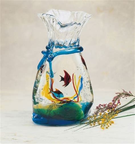 The Cottage Shop Murano Italian Glass Bag With Two Fish