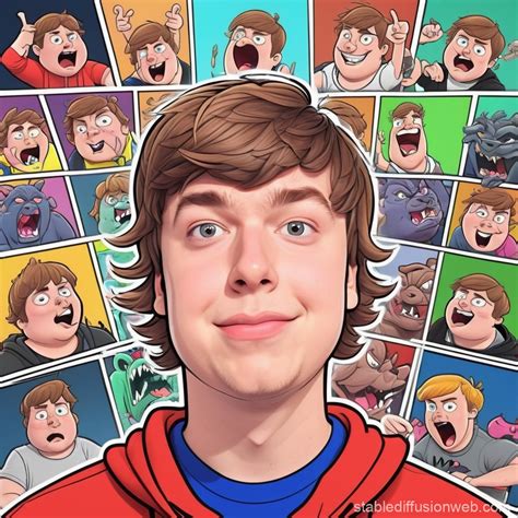 Mr Beast Animated Cartoon Stable Diffusion Online