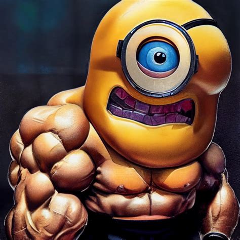 A Minion As A Bodybuilder Midjourney