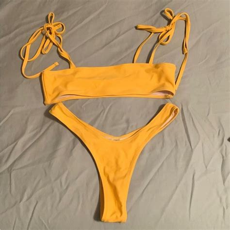 Zaful Swim Small Yellow Bikini Poshmark