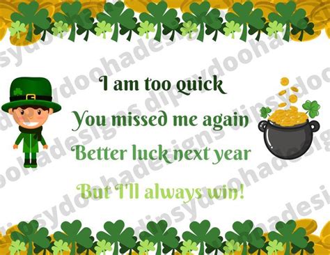 Leprechaun Trap Poem