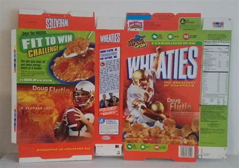 Doug Flutie Heisman Trophy Flat Wheaties Cereal Box, Boston College - Etsy