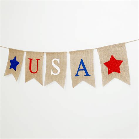 Hanging Decor Patriotic USA Banner 4th of July Bunting Flags