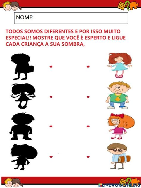 Atividades Somos Todos Diferentes 1 Ano - Todos somos diferentes interactive worksheet | Aula google, Educativas ...