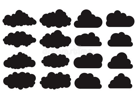 Siluetas De Las Nubes Sistema Del Vector De Formas De Las Nubes