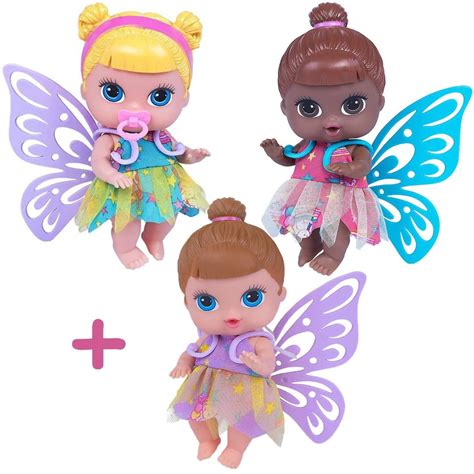 Kit 3 Bonecas Fada Fadinha Menina Baby Collection Super Toys Submarino