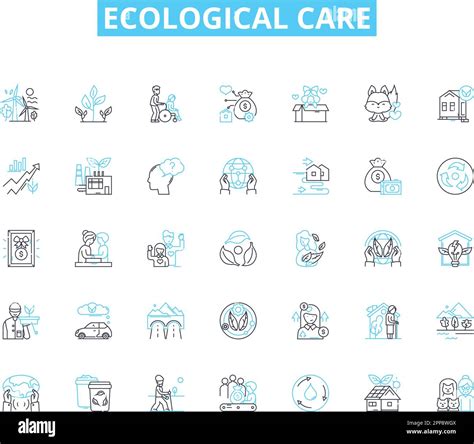 Ecological Care Linear Icons Set Biodiversity Conservation