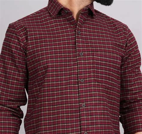 Checks Acrylic Wool Mens Checkered Woollen Shirts Full Sleeves