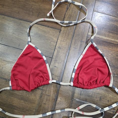 Burberry Swim Burberry Red Triangle Bikini Top Size Xl Poshmark
