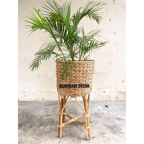 Jual Standing Pot Rotan Encenggondok Stand Planter Standing Pot