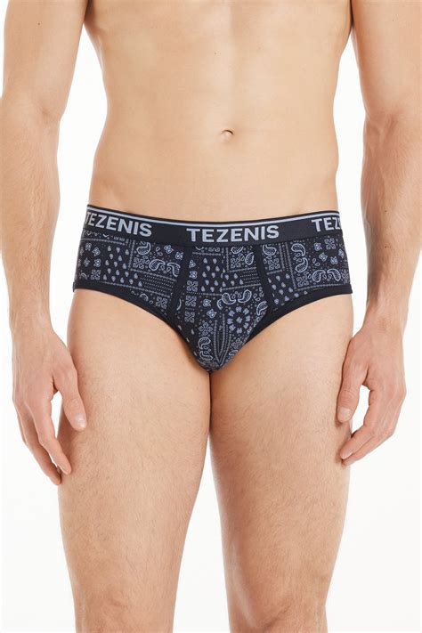 Bikini De Algod N Estampado Con Logotipo Trusas Hombre Tezenis