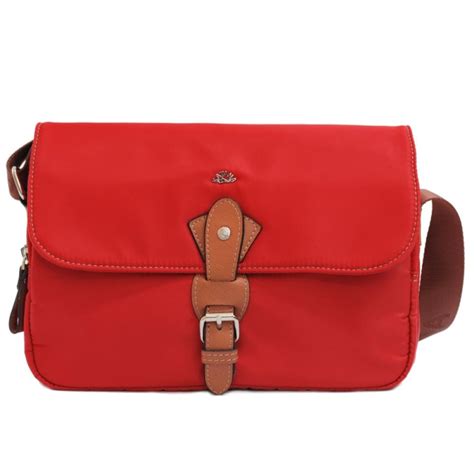 Sac Main Besace Femme Nylon Et Cuir Katana Rouge Planetebag