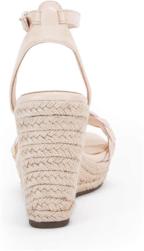 Coutgo Womens Platform Wedge Sandals Ankle Strap Braided Espadrille Shoes Nude Coutgo Shoes