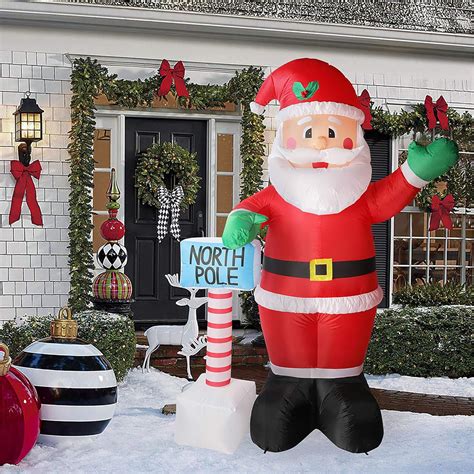 Tolead 8ft 2 4m Christmas Inflatable Santa Claus With Internal