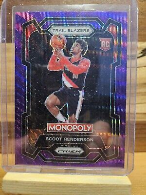 2023 24 PANINI PRIZM MONOPOLY SCOOT HENDERSON PURPLE WAVE PRIZM ROOKIE