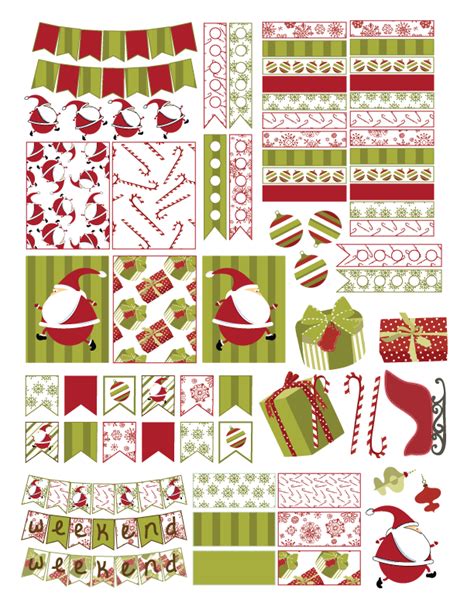 Santa And Christmas Gifts Free Erin Condren Planner Stickers Laughing