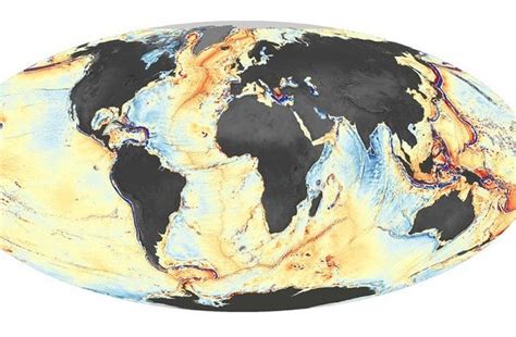 Cette Carte Du Monde Satellitaire Affiche La Profondeur Des Oc Ans