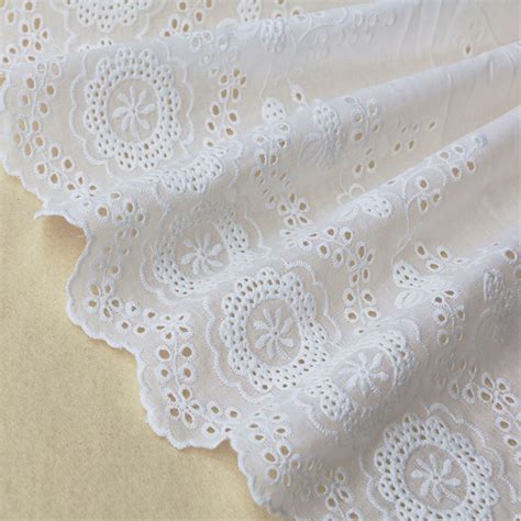 100 Cotton Lace Trim Eyelet Floral Cotton Lace Edge Diy Applique