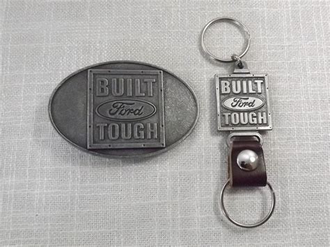 Built Ford Tough Rare Vintage Ford Trucks Belt Buckle And Key Etsy