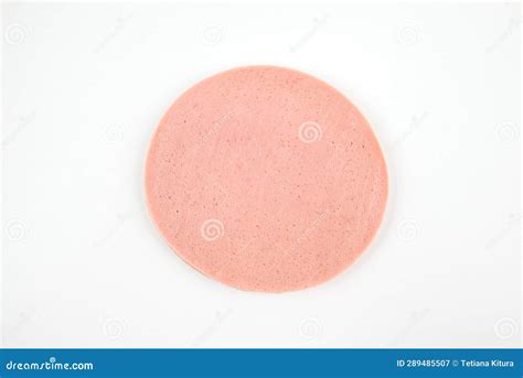 Round Cut of Doctor S Sausage on a White Stock Image - Image of gammon