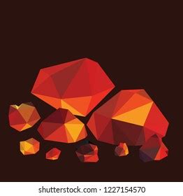 Glowing Coal Hot Embers Set Isolated Stock Vector Royalty Free