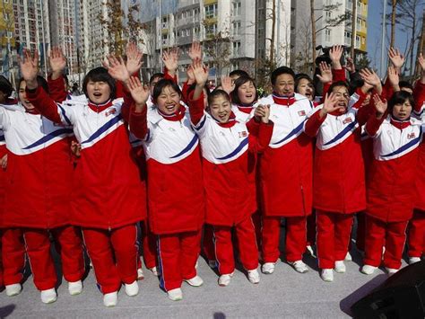 North Korean Team Attend Winter Olympics Welcome Ceremony In