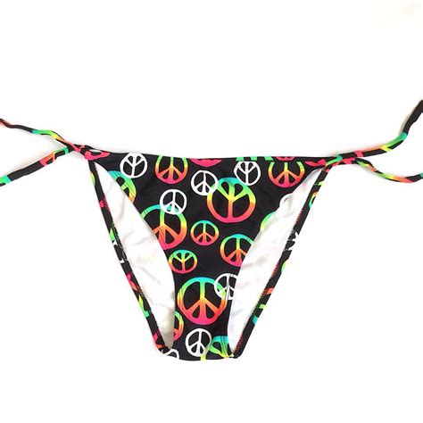 Peace Sign Bikini Bottom Women S Fashion Swimwear Bikinis Swimsuits On Carousell