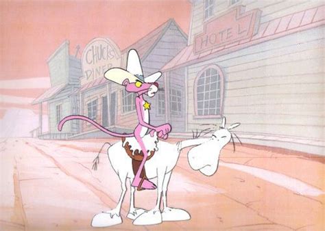 Pink Panther Old West Cowboy Horse Original Cartoon Cel Sheriff • 36