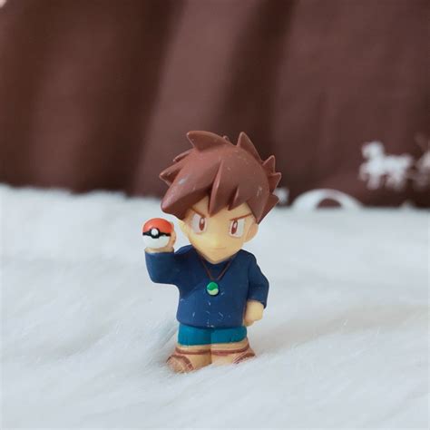 Pokemon Blue Trainer Gary Oak Collectible Finger Puppet Figure Hobbies