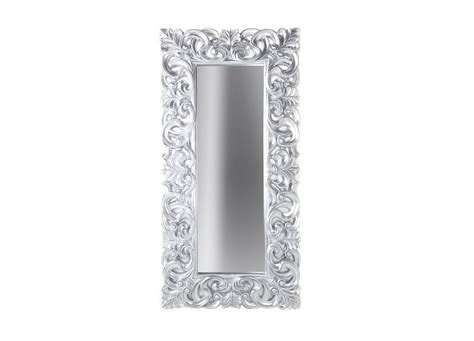 Grand miroir rectangulaire baroque en résine noir