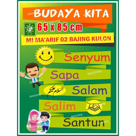 jual poster pendidikan budaya   senyum sapa salam salim santun