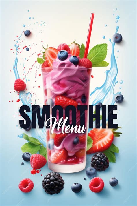 Premium Psd Smoothie Menu Template Illustration Ai Generativexa