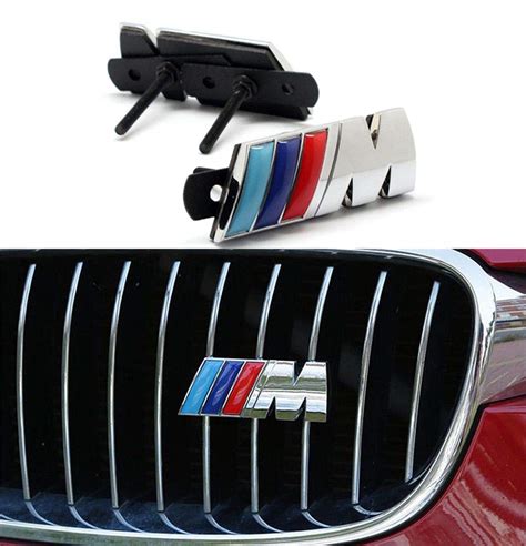 M Front Grille Emblem D Metal Power Car Chrome Badge Fashion Logo For