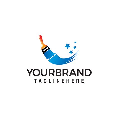 paint brush logo design concept template vector  vector art