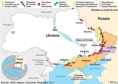 CARTE Guerre en Ukraine dévastation propos sur lex URSS Le