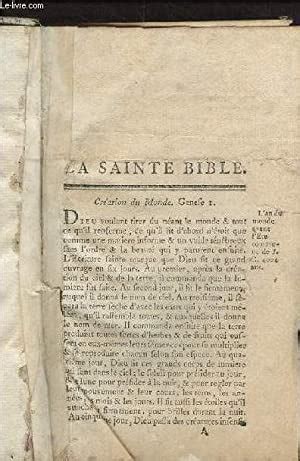 Histoire De La Sainte Bible Et Du Nouveau Testament Par Collectif Bon