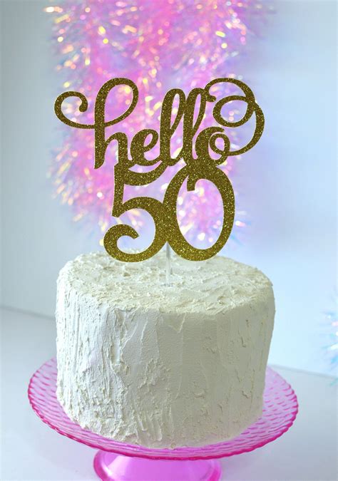 Glitter 50 50 Cake Topper 50 Centerpiece Fifty 50th Etsy Artofit