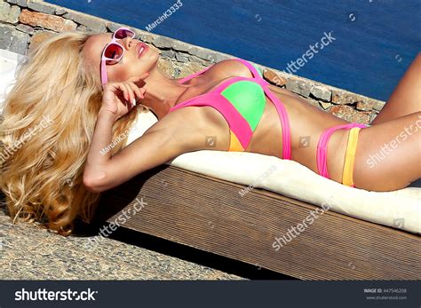 Sexy Woman Bikini On Suntanned Slim Stock Photo 447546208 Shutterstock