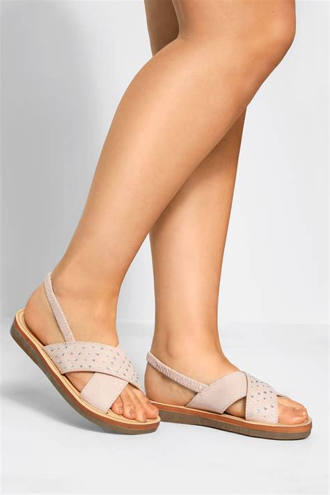 Sandalias Tiras Nude Ancho Especial Yours Clothing