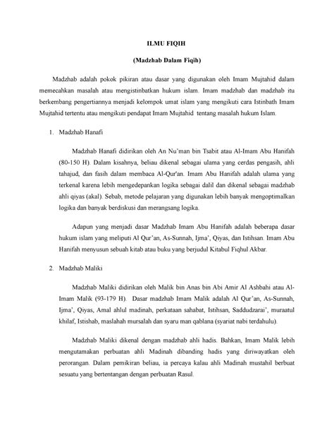 Madzhab Dalam Fiqih Ilmu Fiqih Madzhab Dalam Fiqih Madzhab Adalah