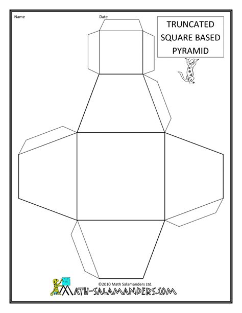 Net Of A Square Based Pyramid With Tabs