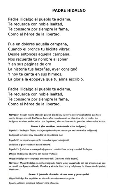 Himno Al Padre Hidalgo Letra Completa Pdf