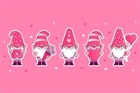 Gradient Valentine S Day Gnomes Collecti Graphic By Creative Design · Creative Fabrica